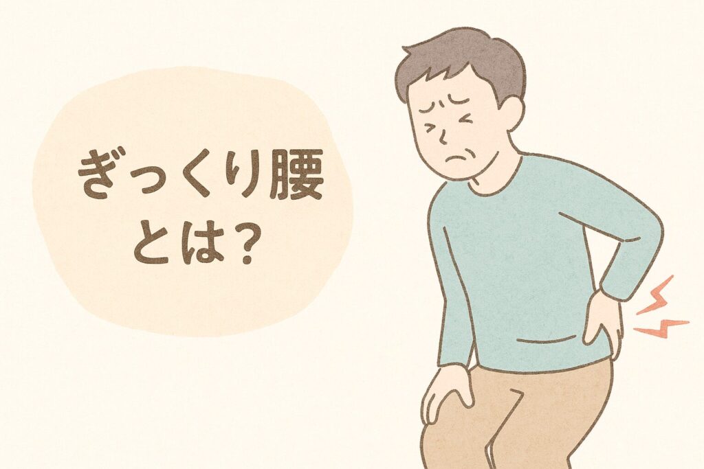 ぎっくり腰の根本原因について説明するイラスト。